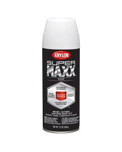 Krylon Supermaxx Paint+Primer; Gloss White; 12 oz. Aerosol