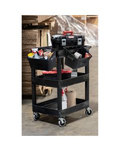 24 x 18 Plastic Utility Tub Cart with Two Bins