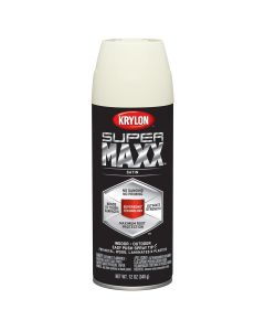 Krylon Supermaxx Paint+Primer; Satin Ivory; 12 oz. Aerosol