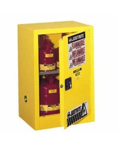 Justrite 891200 Sure-Grip EX Compac Flammable Safety Cabinet, Capacity 12 Gallons, 1 Shelf, 1 Manual