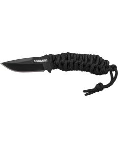 Schrade Full Tang Neck Knife Black Paracord (2.7" Black)