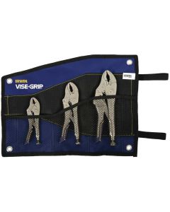 IRWIN VISE-GRIP Locking Pliers, Curved Jaw with Wire Cutters: 5-Inch, 7-Inch & 10-Inch, 3-Pack (IRHT82572)