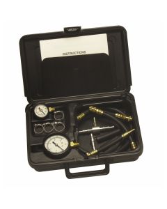 Fuel Injector Pressure Tester with 2 Gauges and Quick Couplers in Storage Case