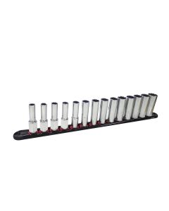14 Piece 3/8" Dr Metric Deep Spline Socket Set