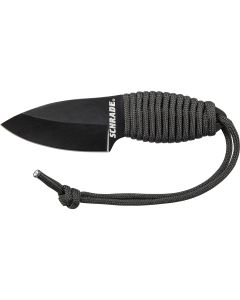Schrade 406 Fixed Blade Neck Knife Cord Wrap (2.5" Black)