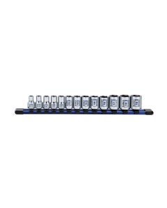 Sunex Tools 13-Piece 3/8 in. Drive Metric Standard Socket Set on Rail