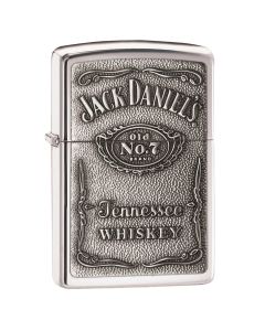 Zippo Jack Daniel's Label-Pewter Emblem, High Polish Chrome