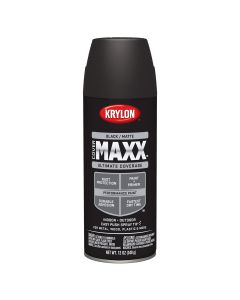 Krylon Covermaxx Paint+Primer; Matte Black; 12 oz. Aerosol