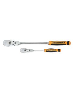 GEARWRENCH 2-Piece 1/4 & 3/8 in. 90-Tooth Cushion Grip Flex Head Ratchet Set