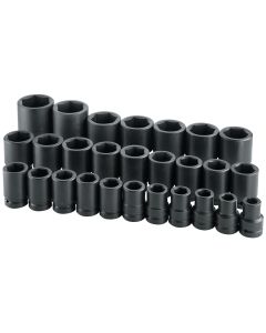 27 PIece 1" Drive SAE 6 Point Master Impact Socket Set