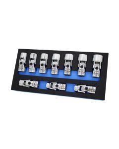 10 Piece 3/8" Drive Flex Socket Set, 6 Point, Metric
