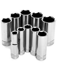 WLMW38300 image(0) - 10 Pc 3/8'' Dr SAE Deep Skt Se