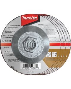Makita 4-1/2 in. x 1/4 in. x 5/8-11 in. INOX Grinding Wheel (Pack of 5)