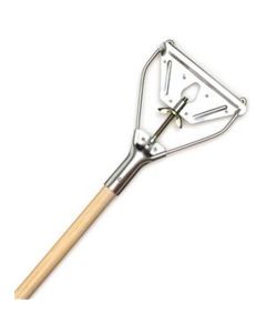 Laitner 60 in. Wooden Mop Handle for Model 485 Wet Mop Head, Metal Quick Change