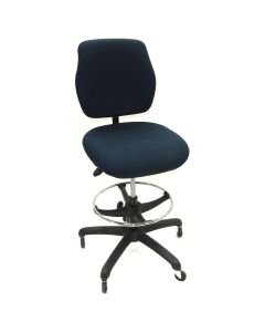 Workbench Chair, Upholstered-Blue, Simple Control