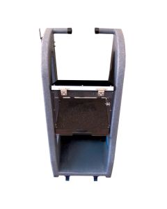 Deluxe Equipment Stand with Front Casters and Bottom Compartment