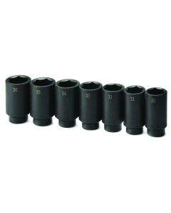 7 pc. 1/2" Drive Axle Nut Deep Impact Socket Set