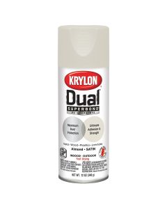 Krylon Dual Superbond Paint+Primer; Satin Almond; 12 oz. Aerosol