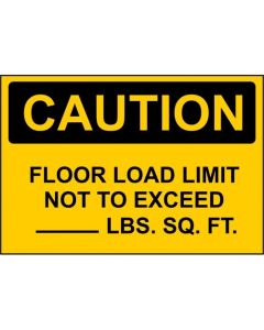 Floor Load Limit Sign