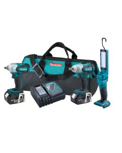 Makita 3-Piece 18V LXT Cordless 1/2 in. Drive Impact Wrench, 3/8 in. Drive Impact Wrench and Flashlight Combo Kit