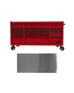 72" RS Roller Cabinet Blue Stainless Steel Top