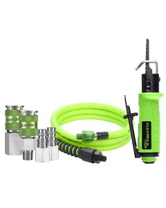 Flexzilla Pro Recip Mini Air Saw Kit w/ Pro Custom Length Whip Hose w/ Ball Swivel, 3/8? x 6' and Pro High Flow Couplers and Plugs