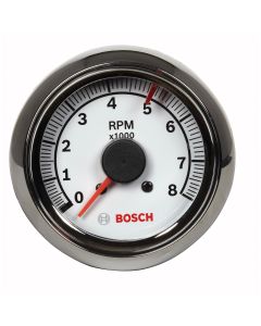 2-5/8" Tachometer, White/Chrome
