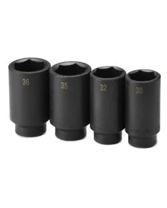 4 pc. 1/2" Drive Axle Nut Deep Impact Socket Set