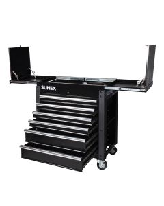 Sunex Tools 6-Drawer Slide Top Service Cart, Black