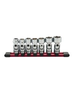 Sunex Tools 7-Piece 3/8 in. Drive Universal Socket Set-Fractional SAE 6-Point Rail