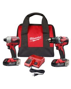 Milwaukee 2-Piece M18 Compact Drill Driver / Impact Driver w/ (2) Batteries Kit
