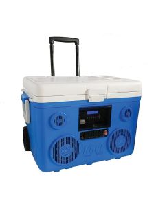 Sondpex KoolMAX 40 qt. Wheeled Cooler, Bluetooth PA System and Power Station, Blue