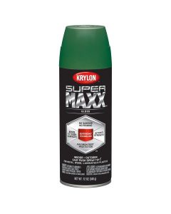 Krylon Supermaxx Paint+Primer; Gloss Field Green; 12 oz. Aerosol