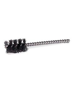 Round Power Tube Brush, 1/4" Diameter, .004 Wire Size, 3-1/2" Long, Stainless Steel Stem