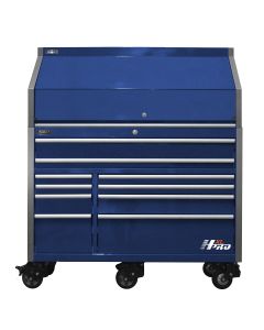 HXL Pro Series 30" Deep       18-Drawer Roller Cabinet and Top Hutch Combo -Blue
