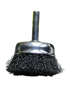 Wire Wheel ? Mounted Cup Brush 2 1/2? x 1/4? Shank. Fine .014 wire.