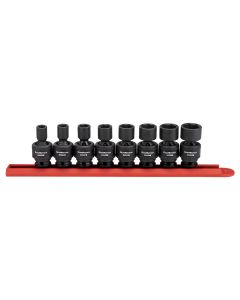 8 Piece 3/8" Drive 6 Point SAE Universal Impact Socket Set
