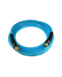 Blue Flexeel Reinforced Polyurethane Straight Air Hose 3/8" x 25", 1/4" MPT