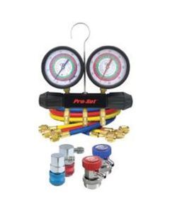 Aluminum Block A/C Manifold Gauge Set, for R134a and HFO1234yf, 72" Hoses, Manual Couplers