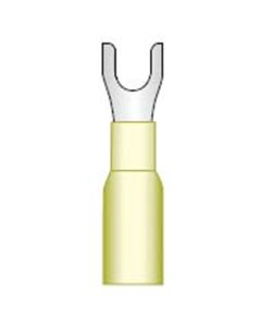 1/4" Heat Shrink Yellow Spade Not Brazed (12-10) (100/Bag)