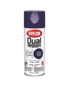 Krylon Dual Superbond Paint+Primer; Gloss Purple; 12 oz. Aerosol