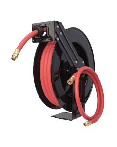 Workforce Retractable Air/Water Hose Reel, Open Face, Single Axle Arm, 1/2" x 50'