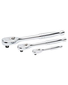 KDT81206XP image(0) - 3 Pc. Full Polish Mixed Ratchet Set (1/4", 3/8", 1/