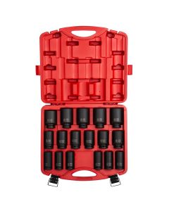 SUN4686 image(0) - 17 PC 3/4" DR METRIC DEEP IMPACT SOCKET SET