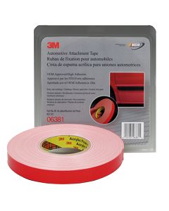 3M Automotive Attachment Tape, White, 7/8" x 20 yds.