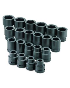 21 pc. 1" Drive 6-Point Std Fract SAE Impact Socket Set
