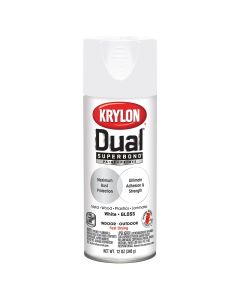 Krylon Dual Superbond Paint+Primer; Gloss White; 12 oz. Aerosol