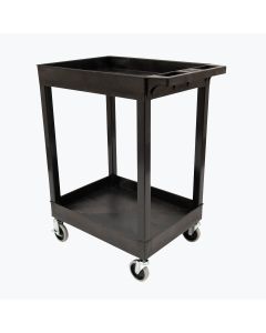 24 x 18 Plastic Utility Tub Cart - Two Shelf-Black