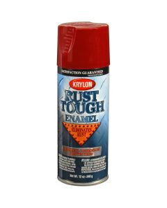 Krylon Rust Tough Enamel Paint, Burgundy, 12 oz Can, One Coat Coverage, Low Odor
