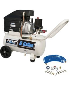 Pulsar 6 Gallon Horizontal Air Compressor with Accessories